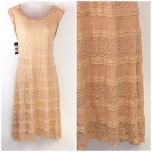 EBZA sleeveless PEACH NUDE midi dress XXL & L NEW